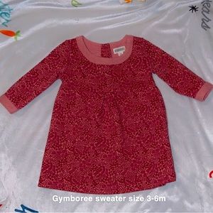 NWOT Gymboree Baby Girls Sweater Red Floral with Print Size 3-6 months